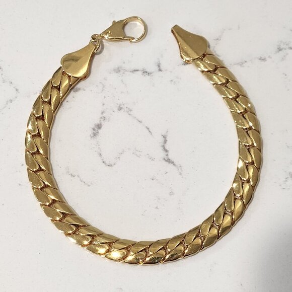 7.5mm Cuban Link Gold Bracelet - Picture 1 of 3